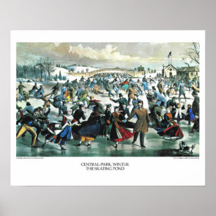Currier u. Ives Lithographie: Central Park-Winter Poster