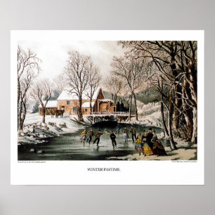 Currier u. Ives Lithographie: Winter-Zeitvertreib Poster