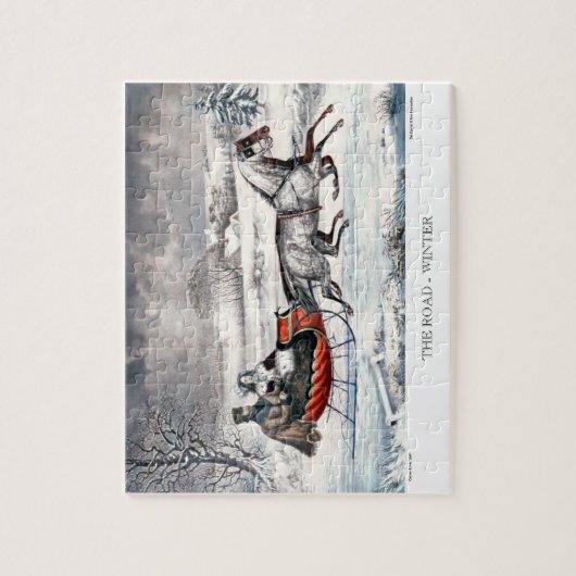 Currier u. Ives Puzzlespiel - die Straße, Winter Puzzle (Vertikal)