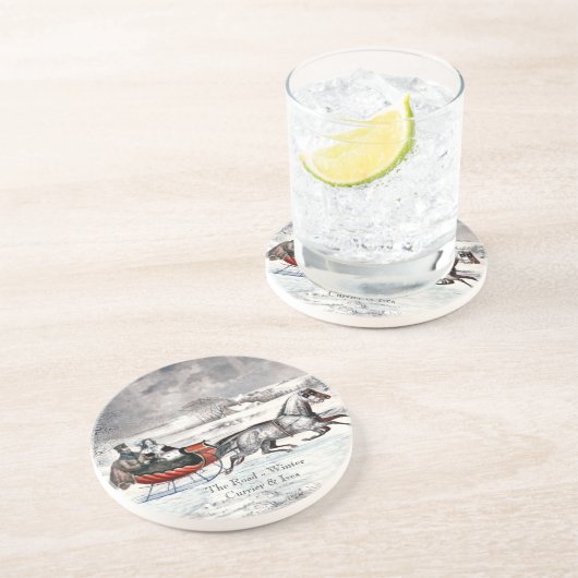 Currier u. Ives - Untersetzer - der Straßen-Winter (Seite)