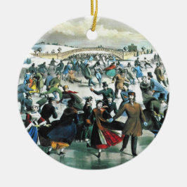 Currier u. Ives - Verzierung - Central Park-Winter Keramik Ornament