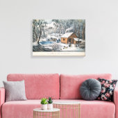 Currier und Ives drucken "Eine Zuhause in der Wild Leinwanddruck (Insitu (Wohnzimmer))