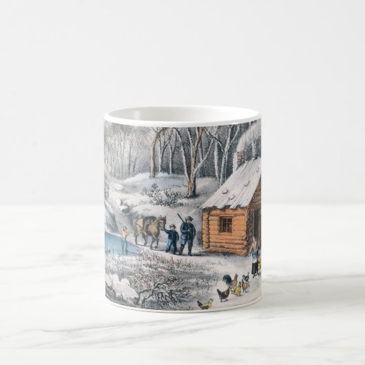 Currier und Ives "ein Zuhause in der Wildnis" Kaffeetasse (Mittel)