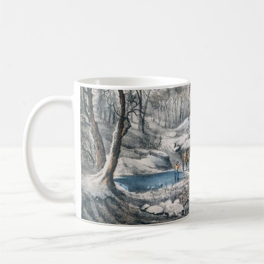 Currier und Ives "ein Zuhause in der Wildnis" Kaffeetasse (Links)