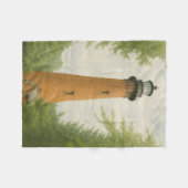 Currituck Beach Leuchtturm Aquarell Fleecedecke (Vorderseite (Horizontal))