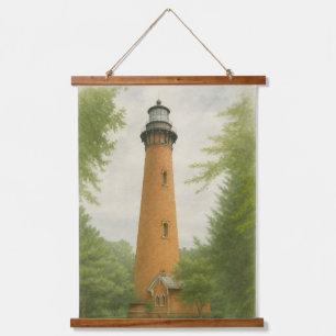 Currituck Beach Leuchtturm Aquarell Wandteppich Mit Holzrahmen