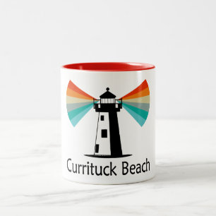 Currituck Beach Leuchtturm Regenbogen Zweifarbige Tasse