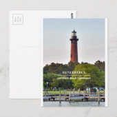 Currituck Beach Light. Postkarte (Vorne/Hinten)