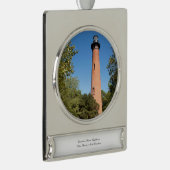 Currituck Beach Lighthouse Banner-Ornament Silber (Rechts)