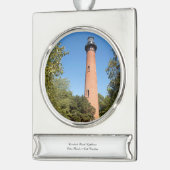 Currituck Beach Lighthouse Banner-Ornament Silber (Links)
