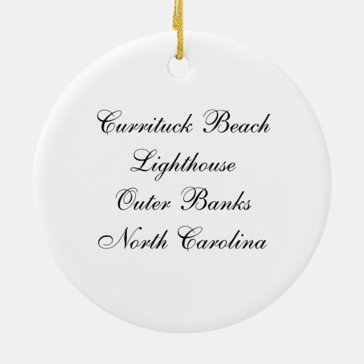 Currituck Beach Lighthouse Keramik Ornament (Hinten)