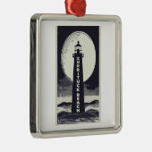Currituck Beach Lighthouse Moon Ornament Aus Metall (Rechts)