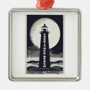 Currituck Beach Lighthouse Moon Ornament Aus Metall