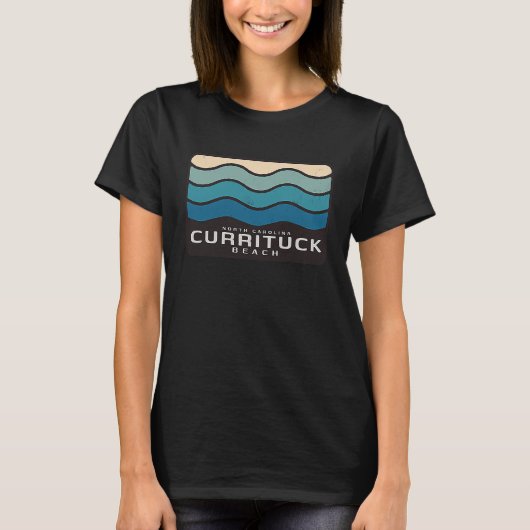 Currituck Beach NC Summertime Lazy Wavy Waves T-Shirt (Vorderseite)