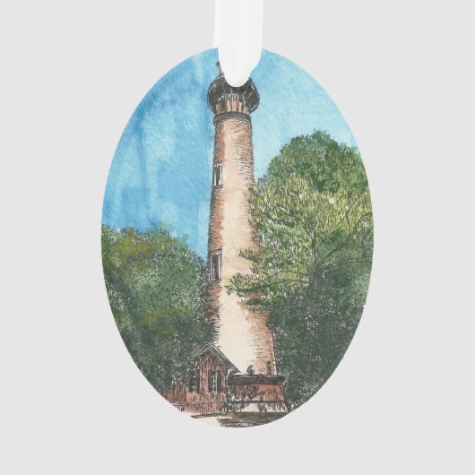 Currituck Island Lighthouse Holiday Ornament (Rückseite)