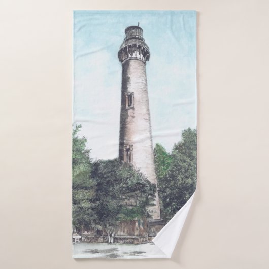 Currituck Island Lighthouse Mixed Media Badhandtuch Set (Badehandtuch)