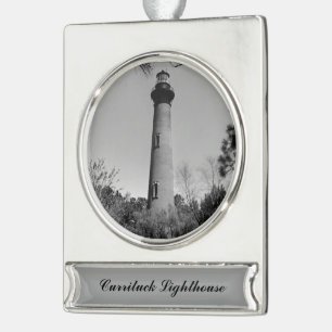Currituck-Leuchtturm Banner-Ornament Silber