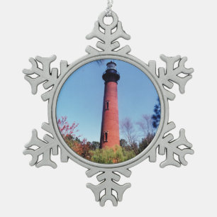 Currituck Leuchtturm Schneeflocken Zinn-Ornament