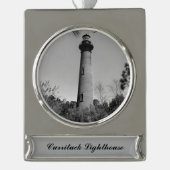 Currituck Lighthouse Banner-Ornament Silber (Vorderseite)