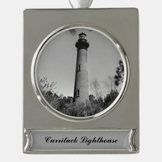 Currituck Lighthouse Banner-Ornament Silber (Vorderseite)