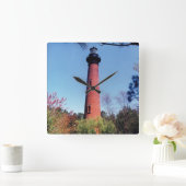 Currituck Lighthouse Quadratische Wanduhr (Zuhause)
