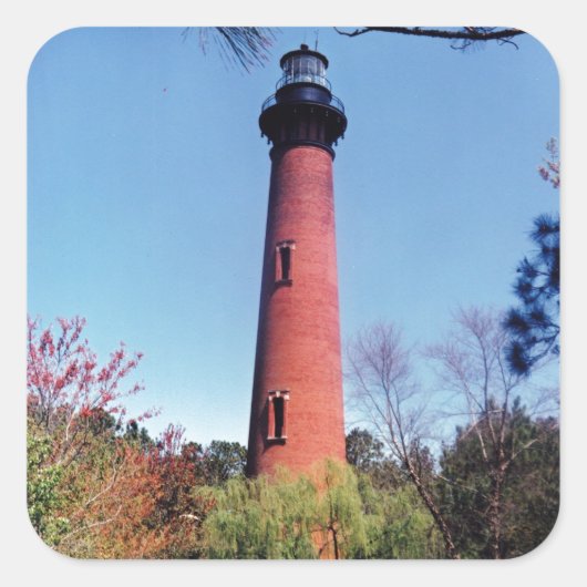 Currituck Lighthouse Quadratischer Aufkleber (Vorderseite)