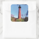 Currituck Lighthouse Quadratischer Aufkleber (Tasche)