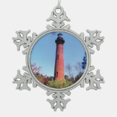 Currituck Lighthouse Schneeflocken Zinn-Ornament (Vorderseite)