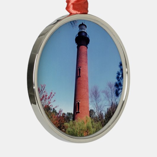 Currituck Lighthouse Silbernes Ornament (Rechts)