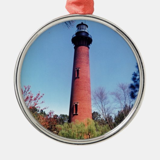 Currituck Lighthouse Silbernes Ornament (Vorne)