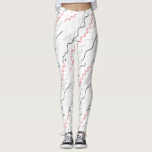 Curry Black and Red Squiggly Lines Leggings (Vorderseite)