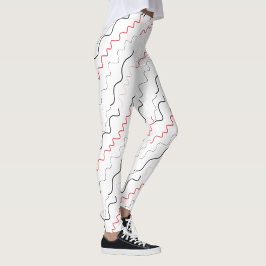 Curry Black and Red Squiggly Lines Leggings (Rechts)