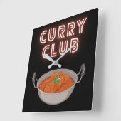 Curry Club Quadratische Wanduhr (Winkel)