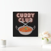 Curry Club Quadratische Wanduhr (Zuhause)