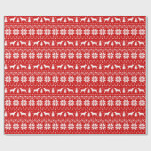 Curry Coated Retriever Silhouetten Weihnachtsrot Geschenkpapier (Flach)