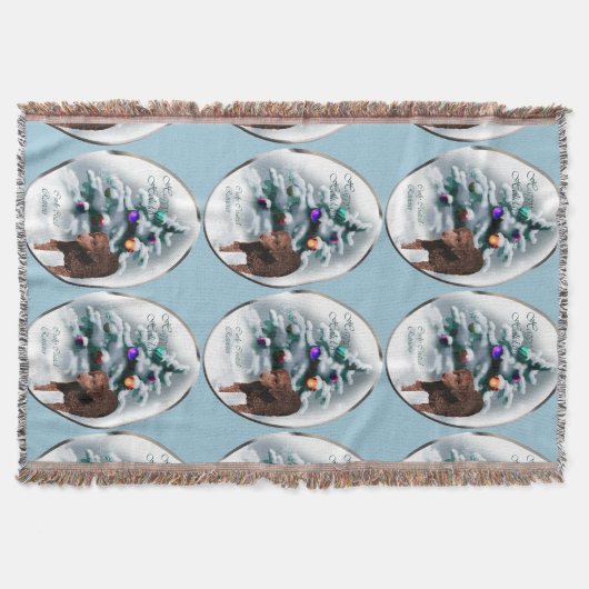 Curry Coated Retriever Weihnachten Decke (Vorderseite)
