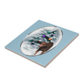 Curry Coated Retriever Weihnachten Fliese (Seite)