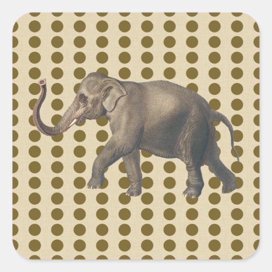 Curry Gewürz Stimmungen Punkte mit Elefanten Quadratischer Aufkleber (Vorderseite)