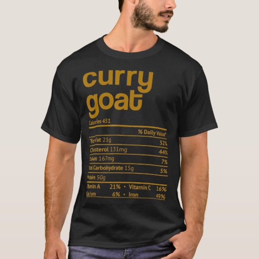Curry Goat Nutrition Fact Funny Erntedank Chris T-Shirt (Vorderseite)