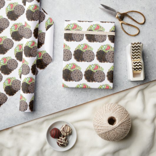 Curry Goat Rice and Peas Jamaican Caribbean Food Geschenkpapier (Kunsthandwerk)