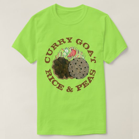 Curry Goat Rice and Peas Jamaican Caribbean Food T-Shirt (Design vorne)