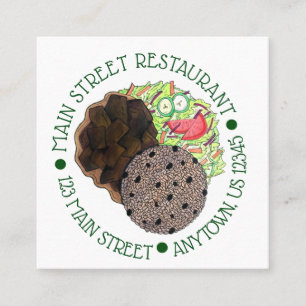 Curry Goat Rice and Peas Jamaican Food Restaurant Quadratische Visitenkarte