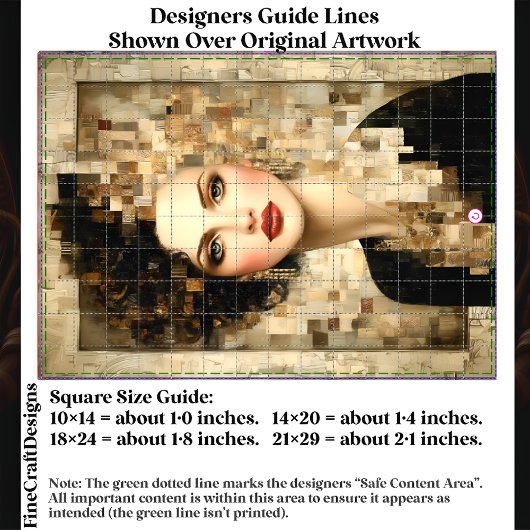 Curry-Haare-Frau, Mosaikportrait EB8R-Decoupage Seidenpapier