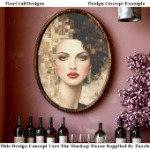 Curry Hair Frau, Mosaikportrait EB8L Decoupage Seidenpapier