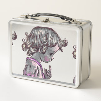 Curry Hair Girl Metal Lunchbox