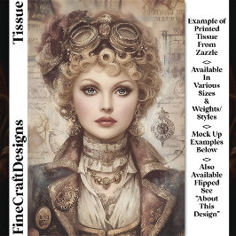 Curry Hair Steampunk Woman Collage DM1LF Decoupage Seidenpapier