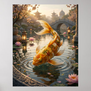 Curry Koi Palast Teich Poster