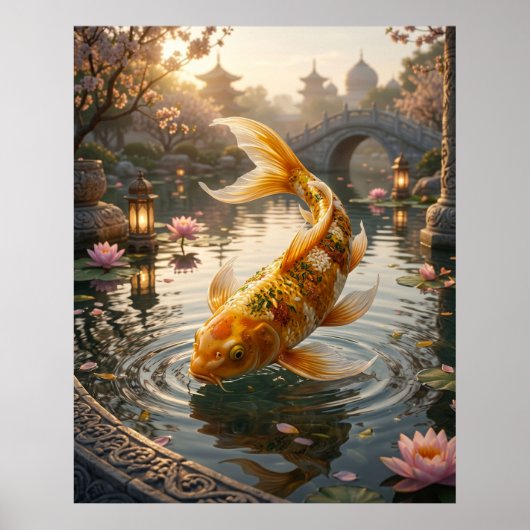 Curry Koi Palast Teich Poster (Vorne)