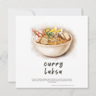 Curry Laksa Malaysia Postcard Feiertagskarte