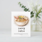 Curry Laksa Malaysia Postcard Feiertagspostkarte (Stehend Vorderseite)